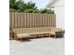 Vidaxl Conjunto De Sofás Para Exterior 7 Pcs Natural E Bege