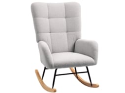 Poltrona com apoio Pés para leitura,encosto alto,pés de madeira,linho creme PENGJIANG SHOP