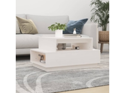 Vidaxl Mesa De Centro 80x55x40,5 Cm Madeira De Pinho Maciça Branco