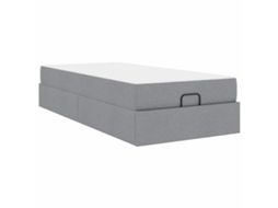 Conjunto 2 Estrutura Da Cama Vidaxl Cinzento-claro Tecido (90 X 200 Cm)