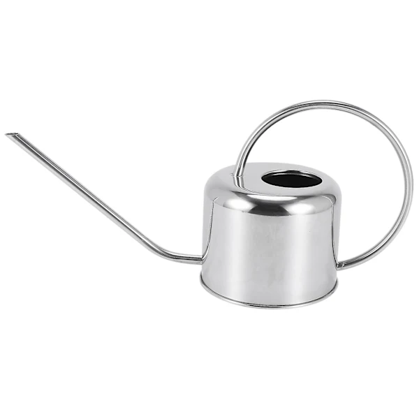 Regador de 1200ml, Aço Inoxidável, com Bico Longo e Cabo de Madeira AQUAFORGE