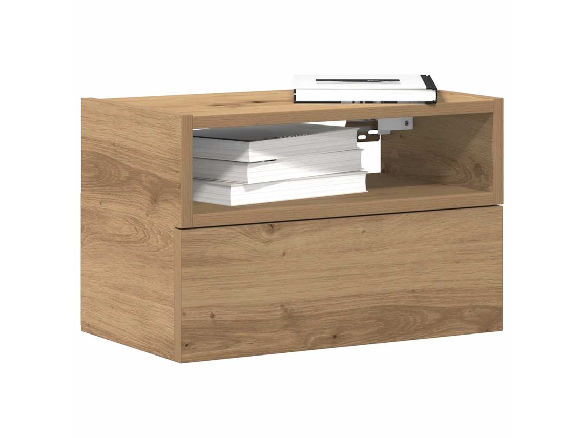 Vidaxl Mesa De Cabeceira De Parede 45x26x28,5cm Cor Carvalho Artisiano
