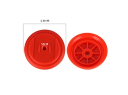 Kit 2 Tampas De Reposição Para Carretel De Aparador, 63mm Diâmetro, Furo De 5mm, Cor Vermelha
