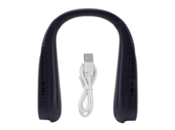 Ventilador de Pescoço Sem Pás USB 5 Velocidades Ajustável para Exterior Azul