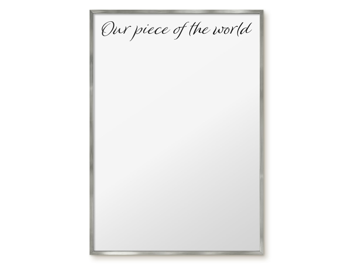 Quadro de vidro magnético Nosso pedaço do mundo para o hall Espelharte (70x100 cm)