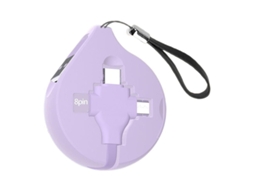 Cabo de Carregamento Rápido USB com 3 em 1 e 1m Roxo