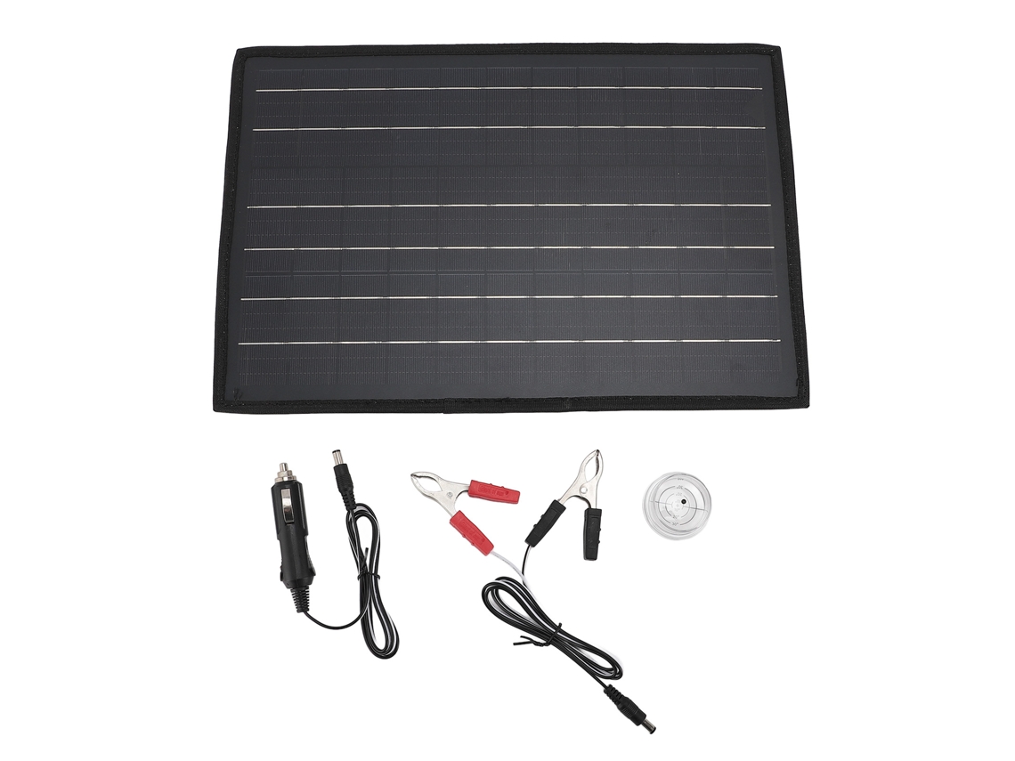 Painel solar Primerox 40w com carregador de 12v e suporte para duas portas USB tipo C de silício policristalino.