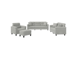 Sofa Set, Sofa Sets Vidaxl Cinzeto Microfibra (n/a)