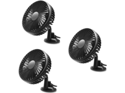 Solustre Conjunto De 3-ventiladores Usb Para Carro Com Ventosa, Ventilador Portátil Para Resfriamento Em Carro E