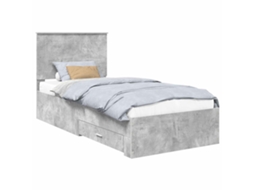 Conjunto de 2 Estruturas da Cama Cinzenta em Madeira Processada 90x190 cm MAISON EXCLUSIVE