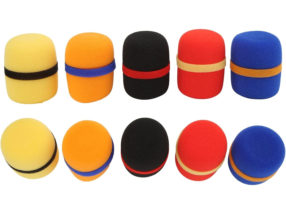 Protetor De Microfone De Espuma Colorida – 10 Esponjas Macias E Espessas