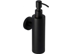 Dispensador de Jabón Acero Inoxidable Negro Montaje En Pared para Baño Redondo