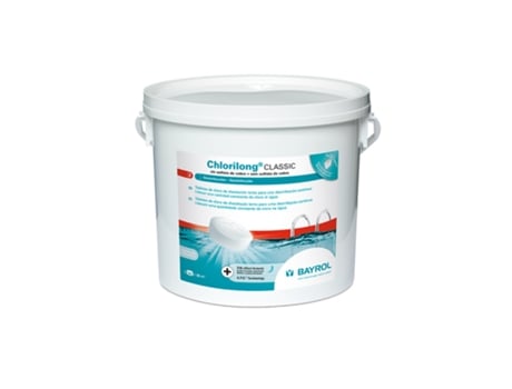 Chlorilong Classic 5 Kg BAYROL Pastilhas De Cloro 250 G De Dissolução Lenta Para Desinfecção Contínua