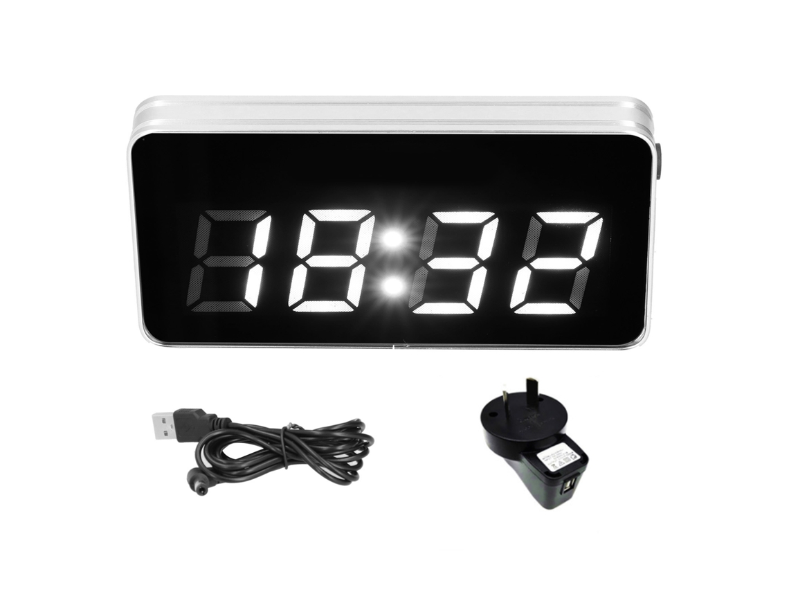 Relógio de mesa Baok com espelho de vidro, função luminosa, LED, calendário perpétuo e plugue padrão australiano para casa e escritório.