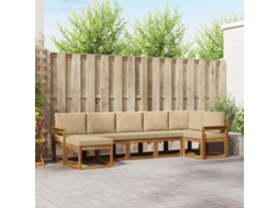 Vidaxl Conjunto De Sofás Para Exterior 7 Unid. Natural E Bege
