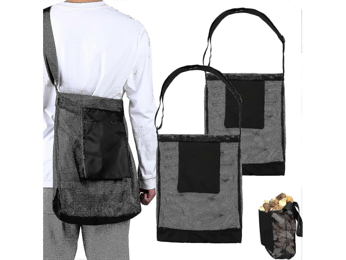Rebe-bolso De Cosecha De Jardín, Bolsa De Malla Plegable Para Hongos, Berries Y Camping Con Correa Ajustable Y Bolsillo Externo 2 Peças
