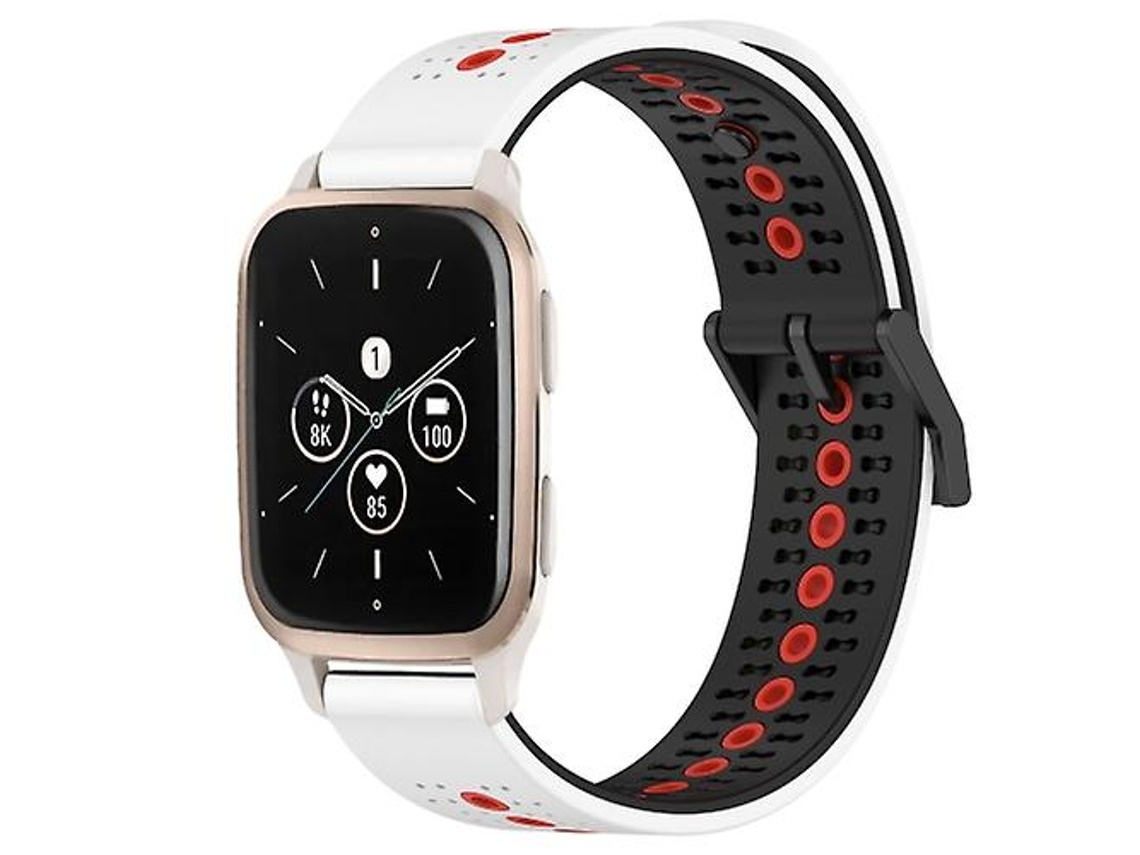 Pulseira De Relógio Silicone 20 Mm, Compatível Com Garmin Forerunner Sq2 Music, Branca, Preta E Vermelha
