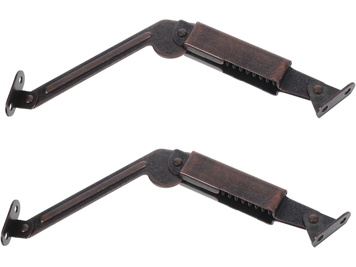 2 Dobradiças Curvas Com Mola Para Suporte Da Tampa De Caixa Madeira,