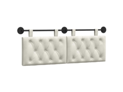 Conjunto 1 Cabeceira Moderna Vidaxl Creme Veludo (130 X 55 X 7 Cm)