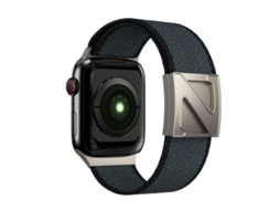 Bracelete para Apple Watch 42/41/40/38mm Nylon Bicolor com Fecho Magnético em Formato Z Cinza e Preto XIAOMOYU