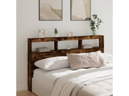 Vidaxl Armário De Cabeceira C/ Luzes Led 180x17x102 Cm Carvalho Fumado