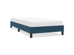 Vidaxl Estrutura De Cama Sem Colchão 80x220 Cm Veludo Azul-escuro