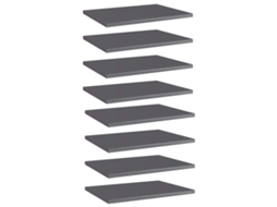 Vidaxl Prateleiras Para Estante 8 Pcs 40x30x1,5cm Contraplacado Cinza