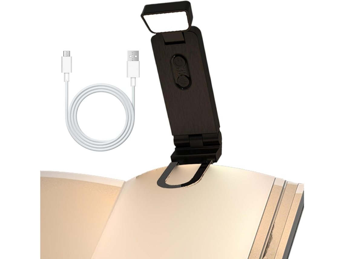 Luminária De Leitura Genérica Com Clipe, Recarregável, Com Temporizador De 45 Minutos E 6 Níveis Intensidade, Ideal Para