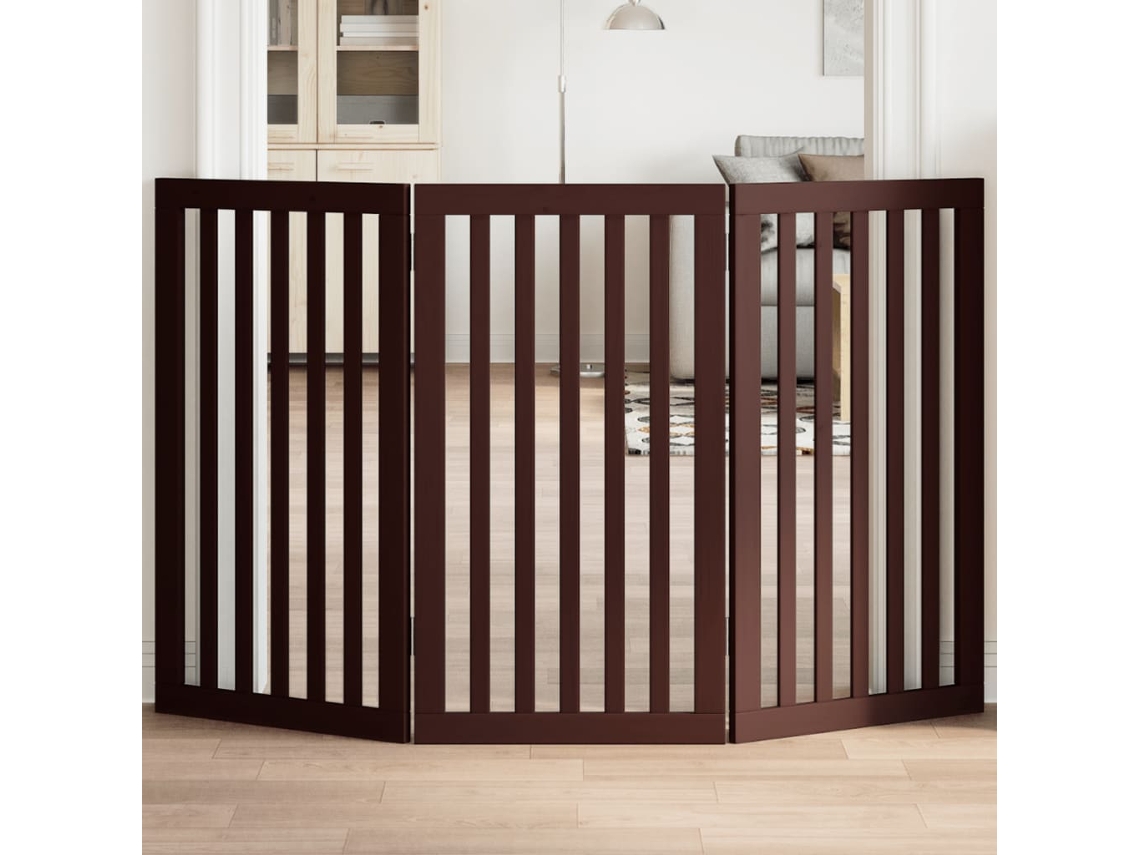 Vidaxl Portão Dobrável 3 Painéis 150 Cm Álamo Castanho