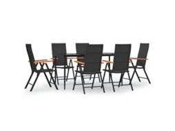 Maison Exclusive - 7 Pcs Conjunto De Jantar Para Jardim Vime Pe Castanho
