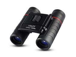 Binóculos Para Crianças Adultos, 10x22 De Alta Resolução Óptica Real Mini Telescópio Dobrável À Prova De Choque Binocular Compacto Bestvite (preto)