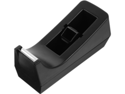 Dispensador adesivo pequeno Ganazono para mesa e escola, plástico e aço inoxidável, preto, bordas lisas.