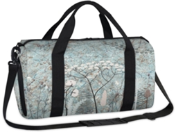 Bolsa Mármore com Flores 45x21x23cm Tecido Poliést. S/MARCA
