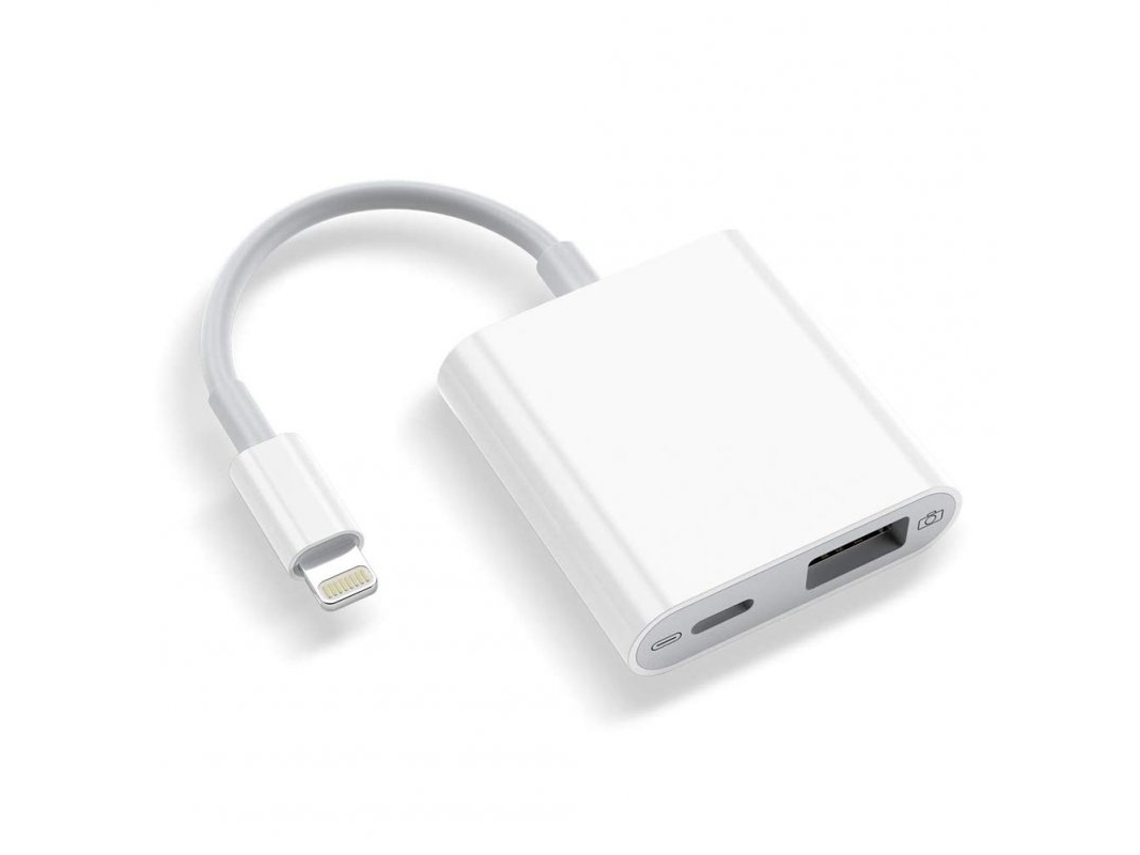 Adaptador de Câmera Usb Conversor Otg Fêmea Usb Interface de Carregamento Compatível com Telefone 11 Pro X 8 7 6 Pad Branco