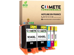 934Xl 935Xl 5 Cartuchos de Tinta Compatíveis com Impressoras Hp Officejet 6812 6815 6820 6822 Hp Officejet Pro 6230 6235 6239 6830 COMETE CONSOMMABLE