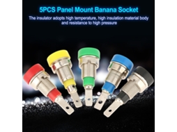 Laxiscreed Conectores De Banana 2.0mm Multicoloridos Para Painel, 5 Peças Para Testes De Eletrónica