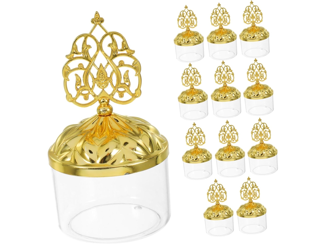 Conjunto De 12 Caixas Douradas Para Doces