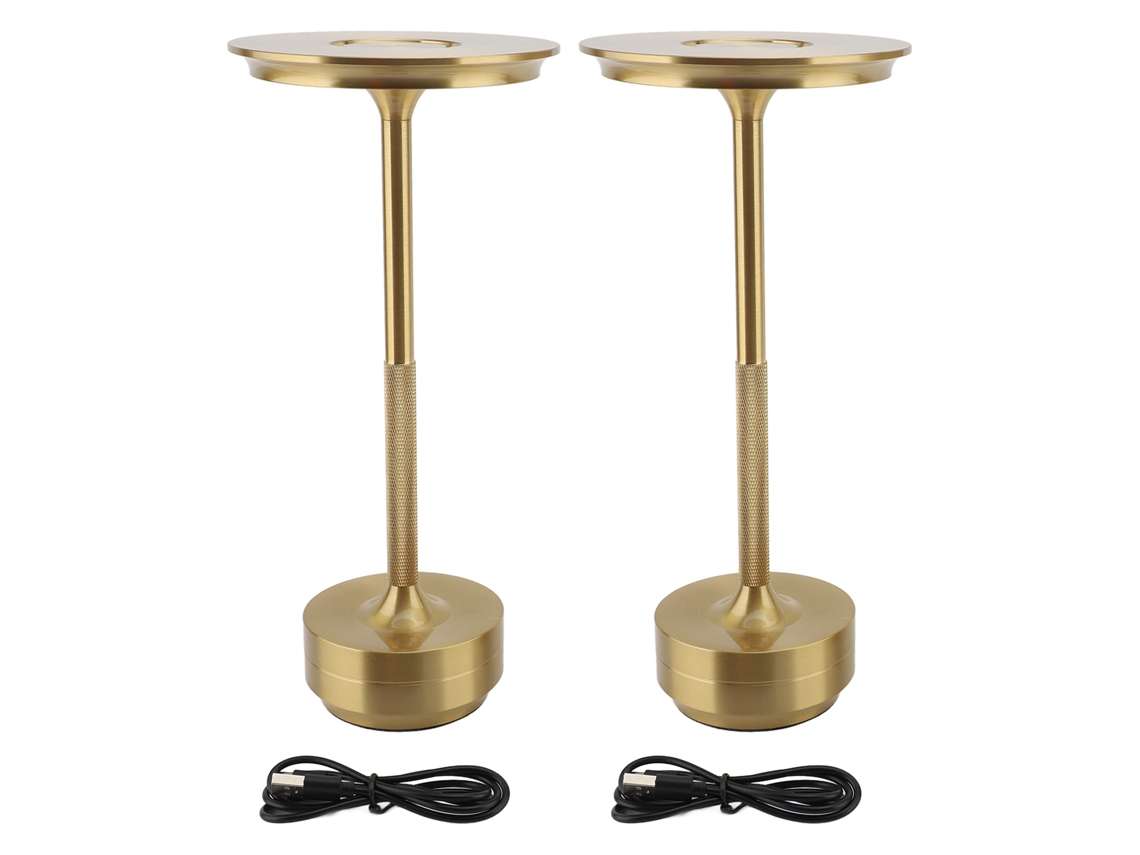 2 Lâmpadas de Mesa Sem Fio Recarregáveis 3000mah 3 Cores Led Portáteis para Casa e Jardim