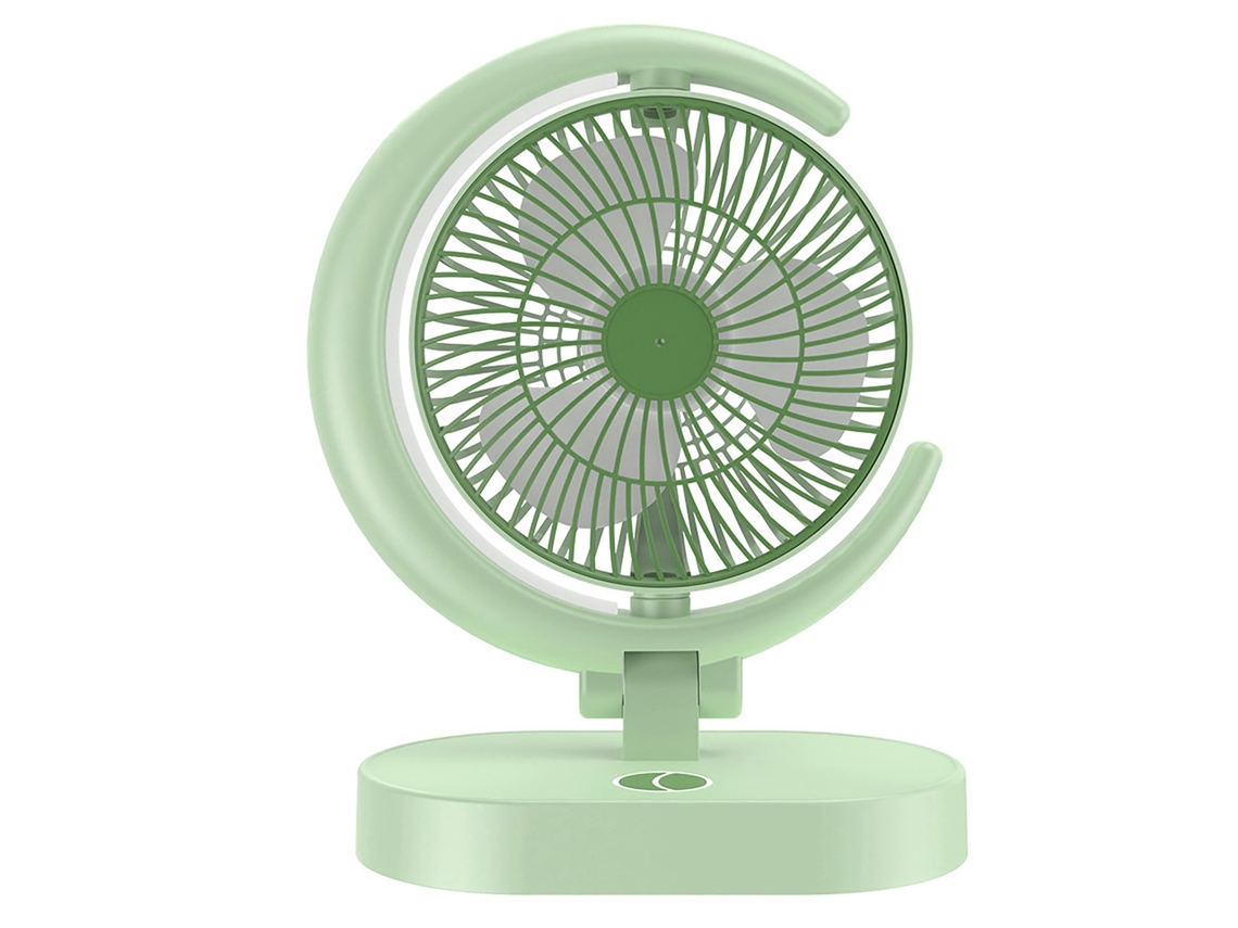 Ventilador de Mesa USB Silencioso com Luz e Cabeça Móvel para Home Office e Viagem