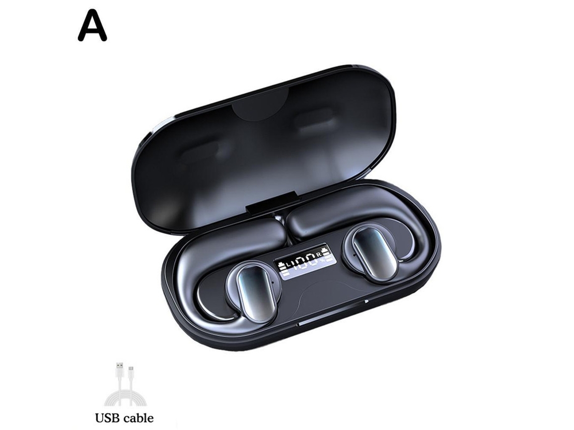 Auriculares Sem Fio Conceito Condução Óssea Wireless On Ear YIZHOOD Bluetooth Preto