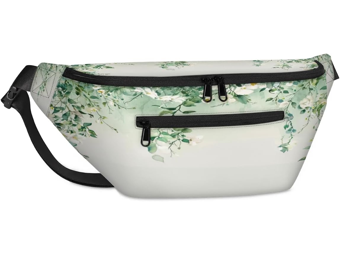 Bolsa MARCA de ombro grande unissex com estampa floral 38x25,9x19cm tecido poliéster