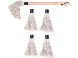 Conjunto De 6 Pincéis Para Churrasco, Cerdas De Algodão Natural, Cabo