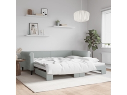 Vidaxl Sofá-cama Com Gavetão 100x200 Cm Veludo Cinzento-claro