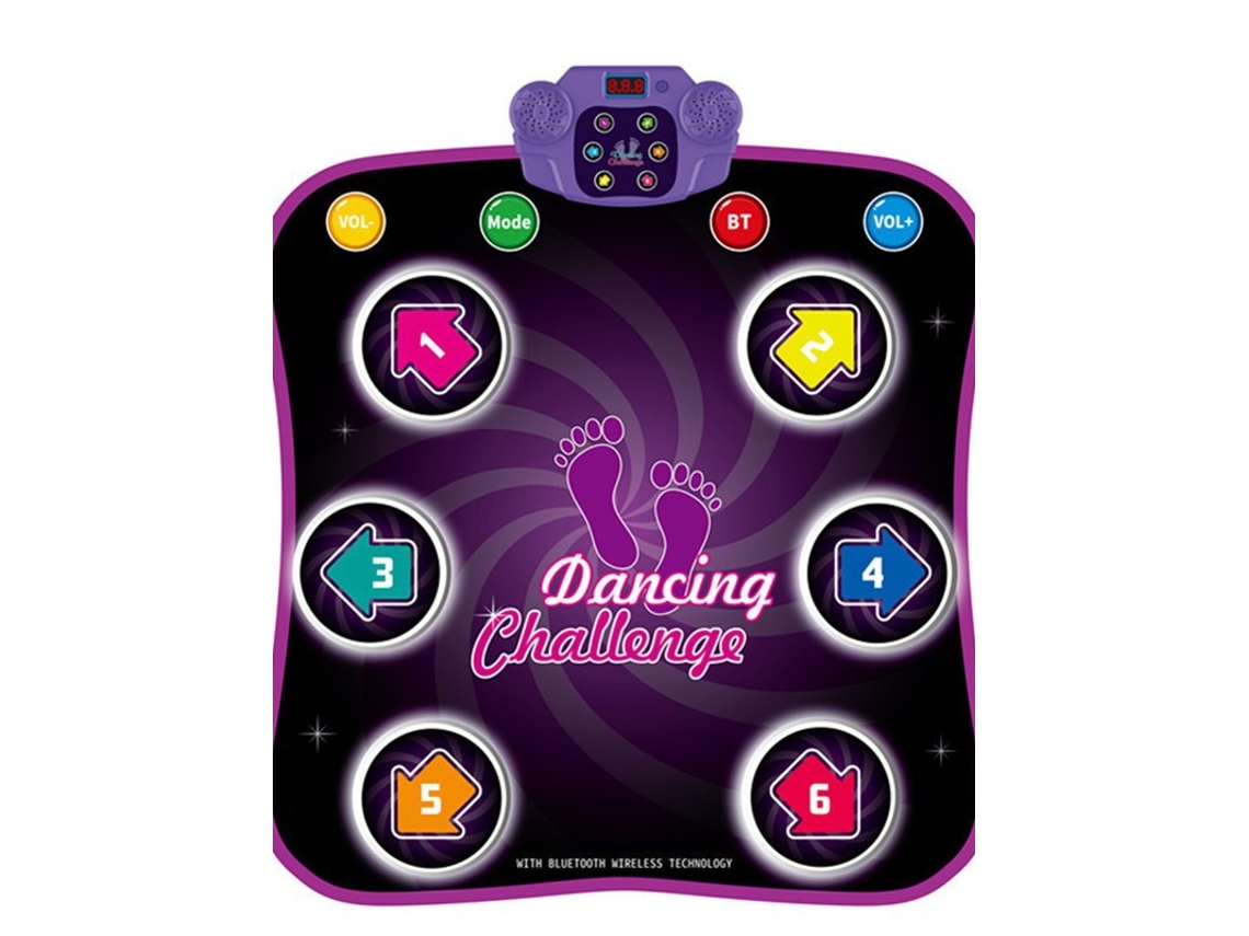 Tapete De Dança Brinquedo Musical Iluminado Com 6 Botões, 5 Modos De Jogo Para Meninos E Meninas Dos 3 Aos 10.recarregável Roxo Hexinyigjly