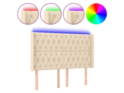 Led Headboard, Led Headboards Vidaxl Creme Tecido (163 X 16 X 118/128 Cm)