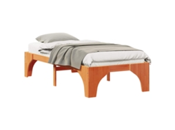 Conjunto 1 Estrutura Da Cama Vidaxl Castanho Madeira De Pinho Maciça (90 X 200 Cm)