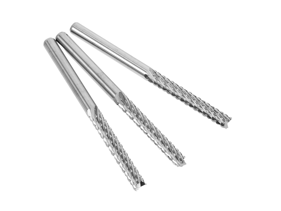 Brocas de carboneto de tungstênio Amosfun 3 peças para perfuração e gravação em aço, rotativas