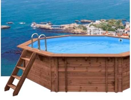 Piscina Elevada/Enterradas Madeira Redonda Biarritz D537Cm 16 21M3 SWIMPOOL