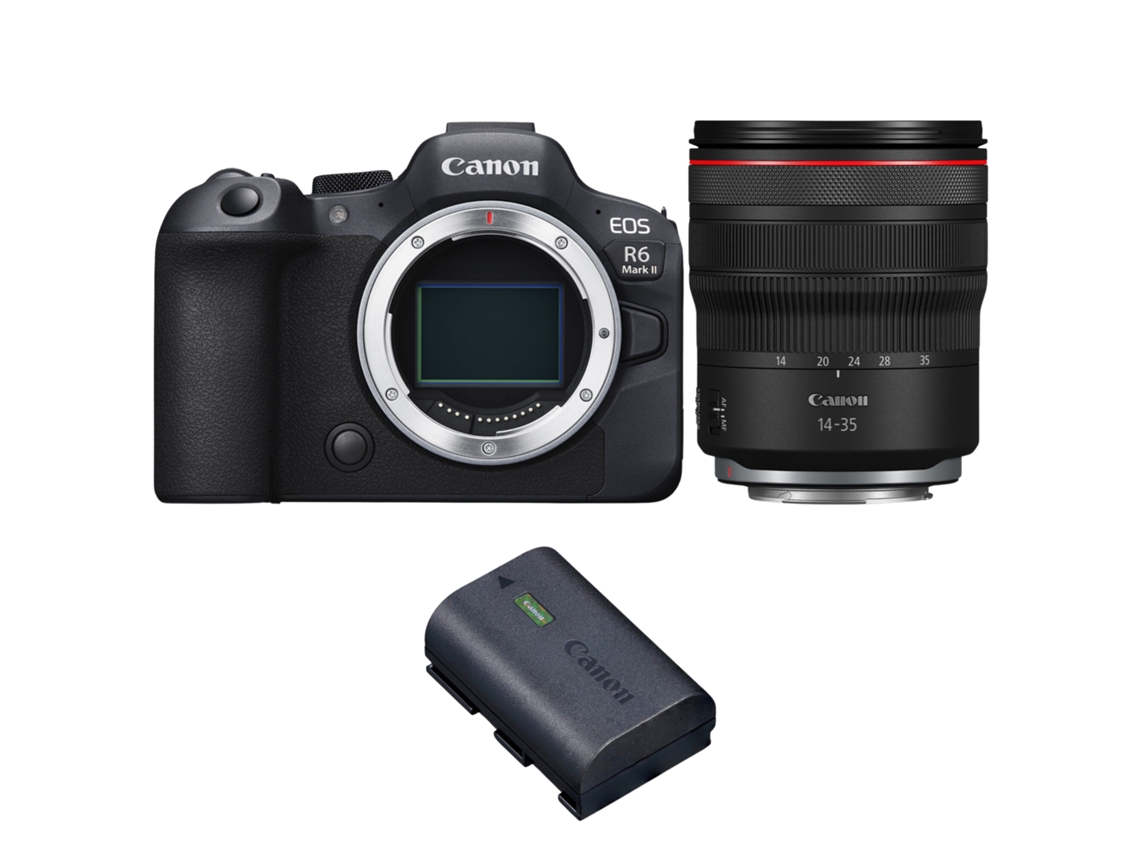 Eos R6 Mark Ii + Rf 14 35mm F/4 L Is Usm + 1 Canon Lp e6nh + Ebook “20 Dicas para Fotos Que Impressionam” CANON