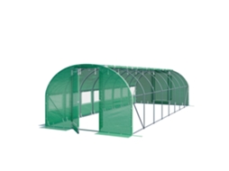 Estufa Túnel Premium 3x8 M Com Porta Basculante E Lona Pe 180 G/m² Verde Transparente Toolport